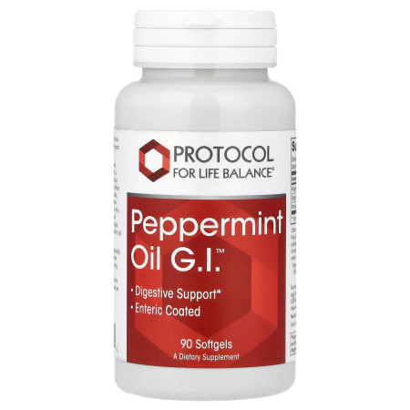 Олія м'яти перцевої, Peppermint Oil G.I., Protocol for Life Balance, 90 гелевих капсул