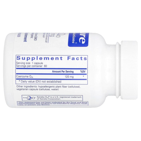 Коэнзим Q10, CoQ10, Pure Encapsulations, 120 мг, 60 капсул