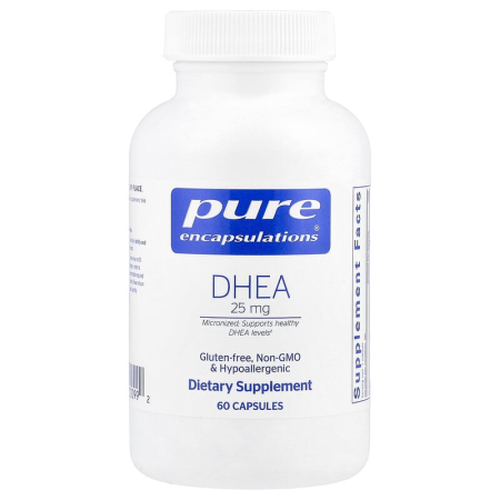 Дегідроепіандростерон, DHEA, Pure Encapsulations, 25 мг, 60 капсул