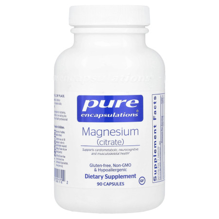 Магній цитрат, Magnesium (citrate), Pure Encapsulations, 150 мг, 90 капсул
