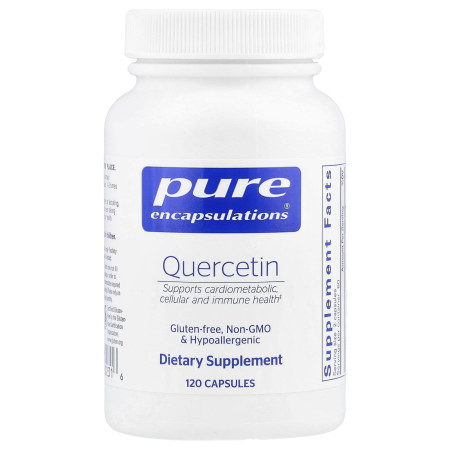 Кверцетин, Quercetin, Pure Encapsulations, 500 мг, 120 капсул