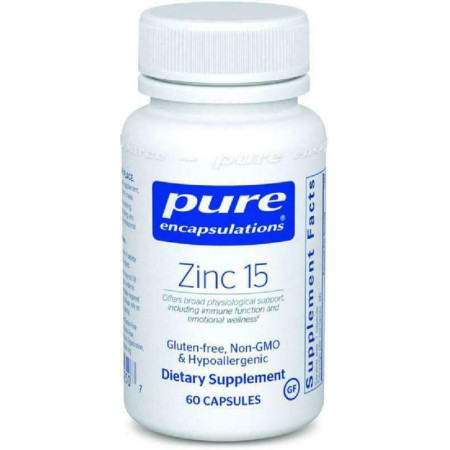Цинк, Zinc, Pure Encapsulations, 15 мг, 60 капсул