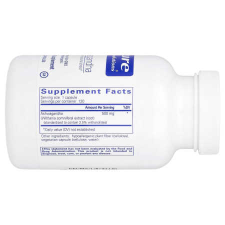 Ашваганда, Ashwagandha, Pure Encapsulations, 500 мг, 120 капсул