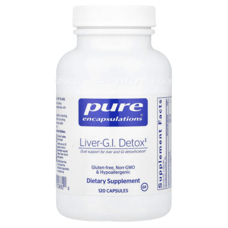 Підтримка детоксикації печінки та глюкози, Liver-G.I. Detox, Pure Encapsulations, 120 капсул