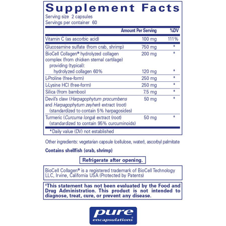 Підтримка в здоровому стані сухожиль, зв'язок і суглобів, Ligament Restore, Pure Encapsulations, 120 капсул