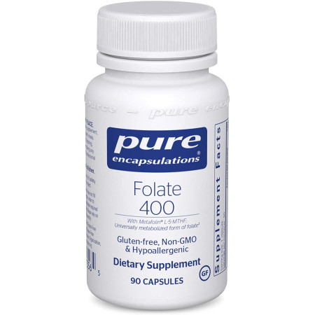 Фолат, Folate, Pure Encapsulations, 400 мкг, 90 капсул