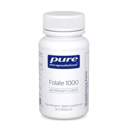 Фолат, Folate, Pure Encapsulations, 1000 мкг, 90 капсул