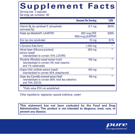 Всебічна підтримка допаміну, DopaPlus, Pure Encapsulations, 180 капсул
