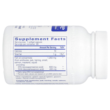 Омега-3, ONE Omega, Pure Encapsulations, 1250 мг, 60 капсул