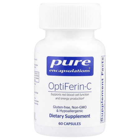 Залізо з вітаміном С, OptiFerin-C, Pure Encapsulations, 60 капсул