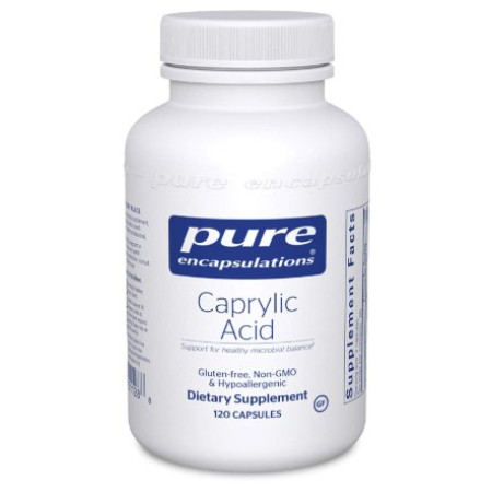 Каприлова кислота, Caprylic Acid, Pure Encapsulations, 120 капсул