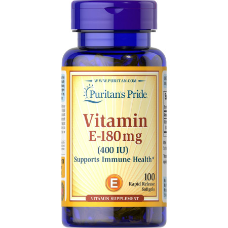 Вітамін Е, Vitamin E, Puritan's Pride, 180 мг (400 МО), 100 гелевих капсул