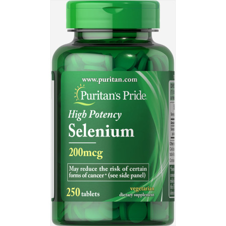 Селен, Selenium, Puritan's Pride, 200 мкг, 250 таблеток
