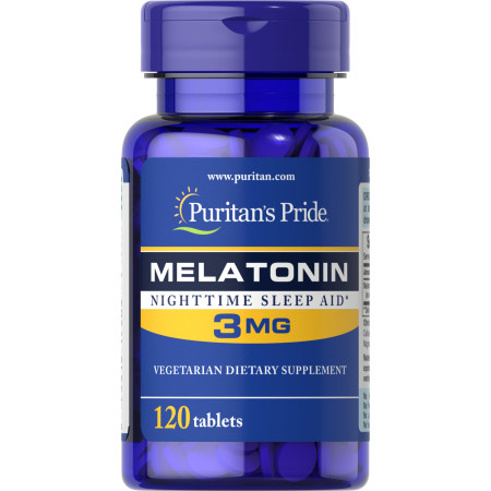 Мелатонін, Melatonin, Puritan's Pride, 3 мг, 120 таблеток