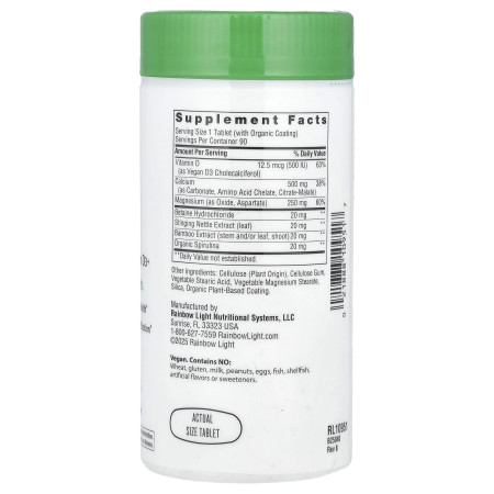 Кальцій з магнієм та вітаміном D3+, Calcium With Magnesium & Vitamin D3+, Rainbow Light, 90 таблеток