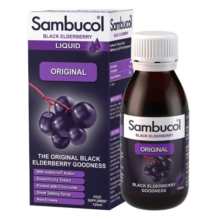 Чорна бузина, Black Elderberry, Original, Sambucol, оригінал, сироп, 120 мл