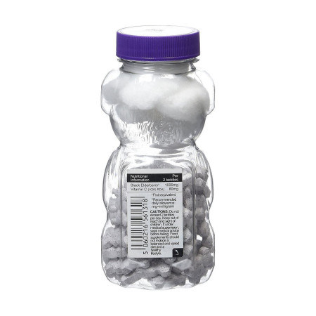Чорна бузина + Вітамін С, Black Elderberry, Sambucol, для дітей від 4 до 12 років, 60 жувальних ведмедиків