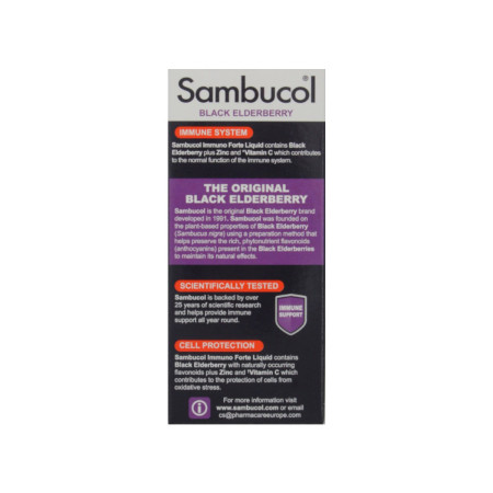 Чорна бузина + Вітамін С + Цинк, Black Elderberry, Immuno Forte, Sambucol, підтримка імунітету, 120 мл