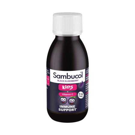 Чорна бузина + Вітамін С, Black Elderberry Liquid, Sambucol, сироп для дітей віком від 3 до 12 років, 230 мл