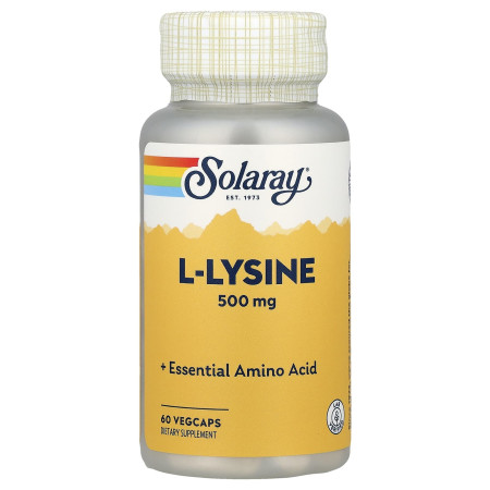 L-лізин, L-Lysine, Solaray, 500 мг, 60 вегетаріанських капсул