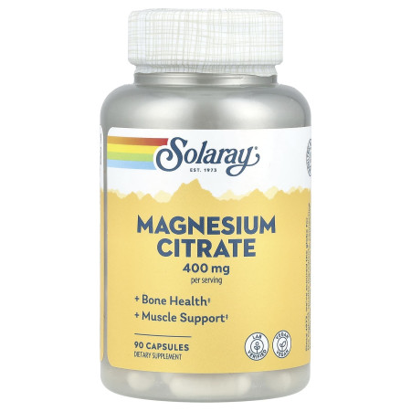 Магній цитрат, Magnesium Citrate, Solaray, 400 мг, 90 капсул