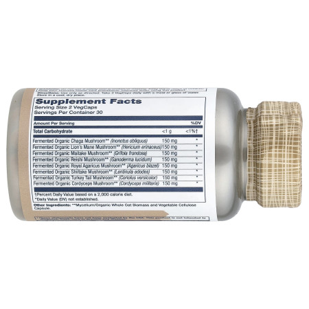 Грибы ферментированные, Fermented Mushroom Complete™, Solaray, комплекс, 1200 мг, 60 вегетарианских капсул