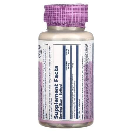 Со пальметто, екстракт ягід, Saw Palmetto, Solaray, 160 мг, 60 гелевих капсул