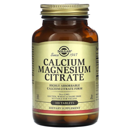Цитрат кальцію та магнію, Calcium Magnesium Citrate, Solgar, 100 таблеток