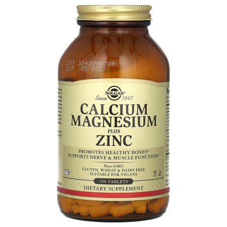 Кальцій, магній, цинк, Calcium Magnesium Zinc, Solgar, 250 таблеток