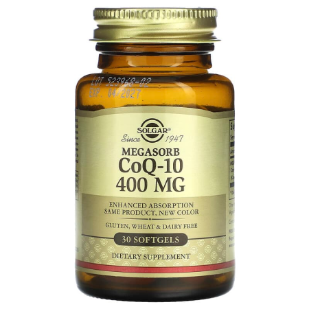 Коензим Q10, Megasorb CoQ-10, Solgar, 400 мг, 30 гелевих капсул