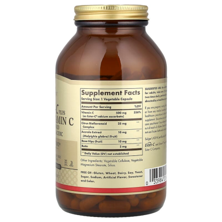 Витамин С плюс, Ester-C, Plus Vitamin C, Solgar, 500 мг, 250 растительных капсул