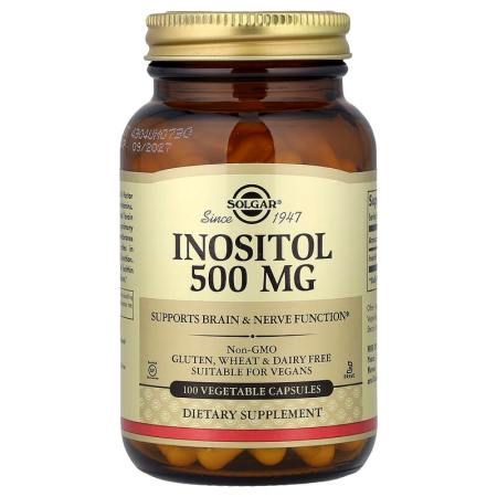 Інозитол, Inositol, Solgar, 500 мг, 100 вегетаріанських капсул