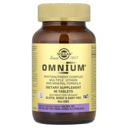 Омніум, мультивітаміни та мінерали, Omnium, Phytonutrient Complex, Solgar, комплекс фітонутрієнтів, 90 таблеток