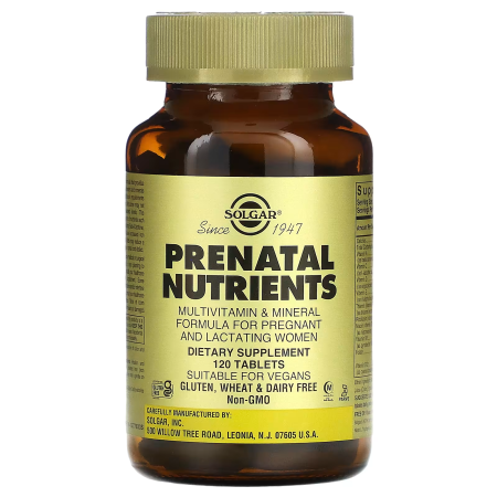 Витамины и минералы для беременных, Prenatal Nutrients, Solgar, 120 таблеток