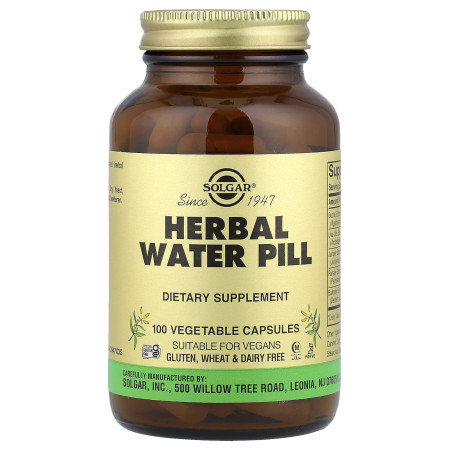 Сечогінний засіб, Herbal Water Pill, Solgar, 100 веганських капсул