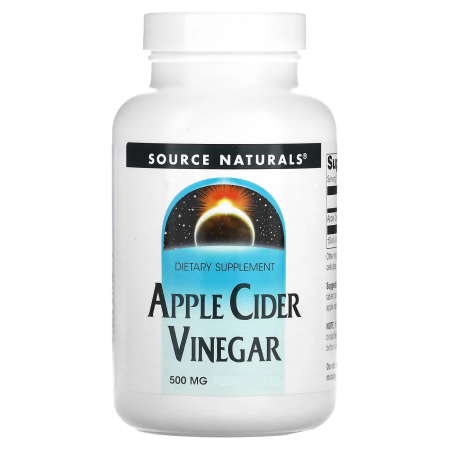Яблучний оцет сидровий, Apple Cider Vinegar, Source Naturals, 500 мг, 90 таблеток