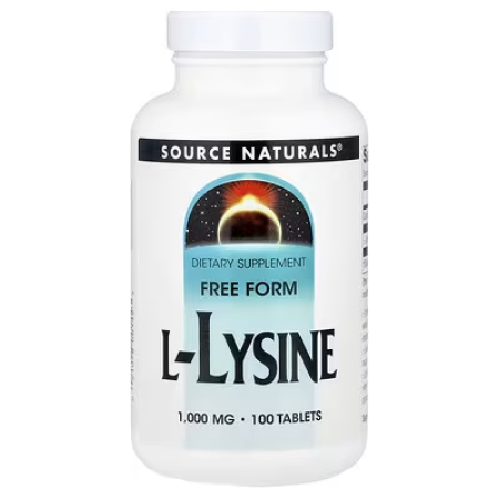 Лізин, L-Lysine, Source Naturals, 1000 мг, 100 таблеток