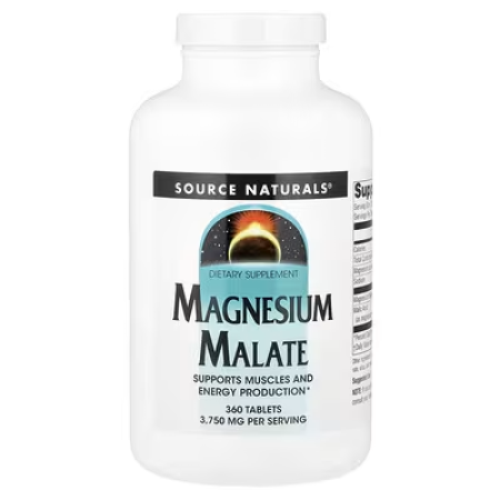 Магний малат, Magnesium Malate, Source Naturals, 3750 мг, 360 таблеток (1250 мг в 1 таблетке)