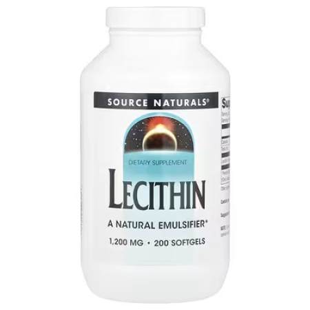 Лецитин, Lecithin, Source Naturals, 1200 мг, 200 гелевих капсул