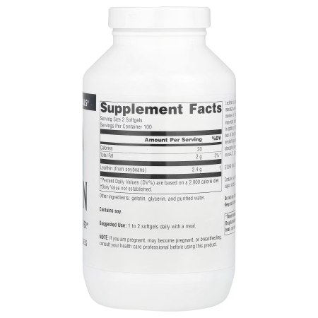 Лецитин, Lecithin, Source Naturals, 1200 мг, 200 гелевих капсул