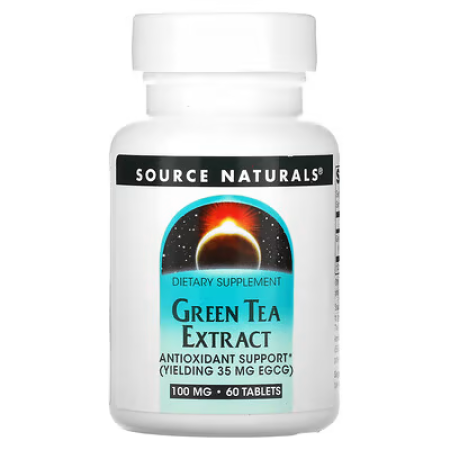 Зелений чай екстракт, Green Tea Extract, Source Naturals, 100 мг, 60 таблеток