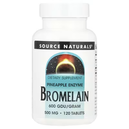 Бромелайн, Bromelain, Source Naturals, 600 ДДУ / г, 500 мг, 120 таблеток