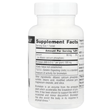 Бромелайн, Bromelain, Source Naturals, 600 ДДУ / г, 500 мг, 120 таблеток