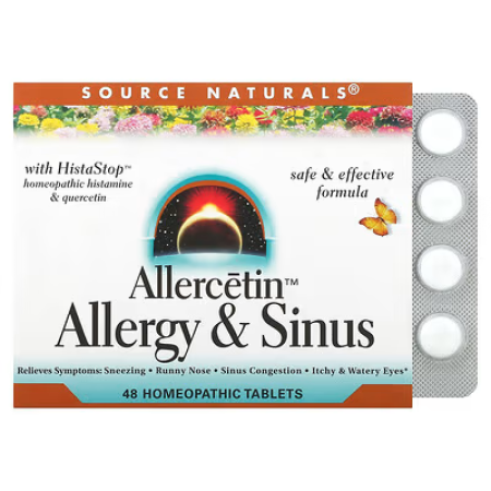 Гомеопатія для алергіків, Allergy & Sinus, Source Naturals, 48 таблеток