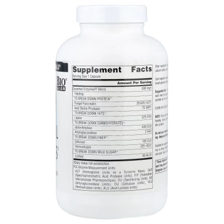Ферменты для пищеварения, Essential Enzymes, Source Naturals, вегетарианские, 500 мг, 240 капсул