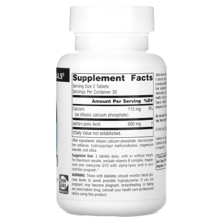 Альфа-ліпоєва кислота, Alpha Lipoic Acid, Source Naturals, уповільненого вивільнення, 300 мг, 60 таблеток