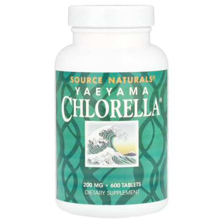 Хлорела, Yaeyama Chlorella, Source Naturals, 200 мг, 600 таблеток