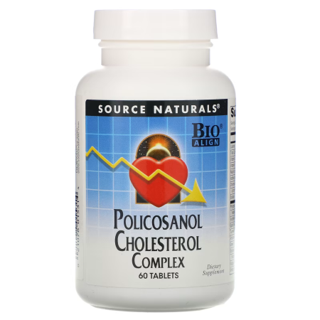 Полікозанол комплекс, Policosanol Cholesterol, Source Naturals, 60 таблеток