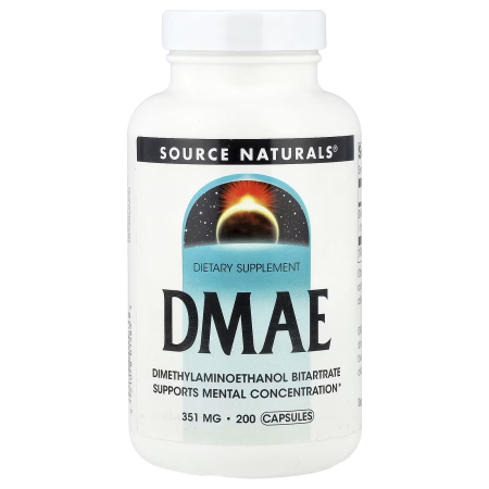 ДМАЕ (диметиламіноетанол), DMAE, Source Naturals, 351 мг, 200 капсул