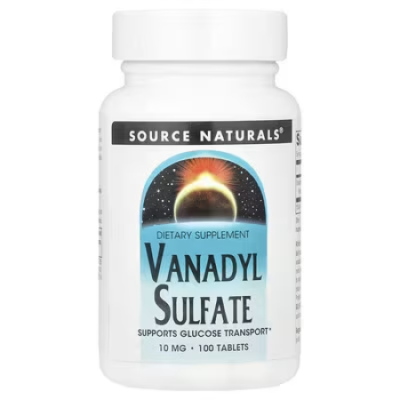 Ванадій сульфат, Vanadyl Sulfate, Source Naturals, 10 мг, 100 таблеток